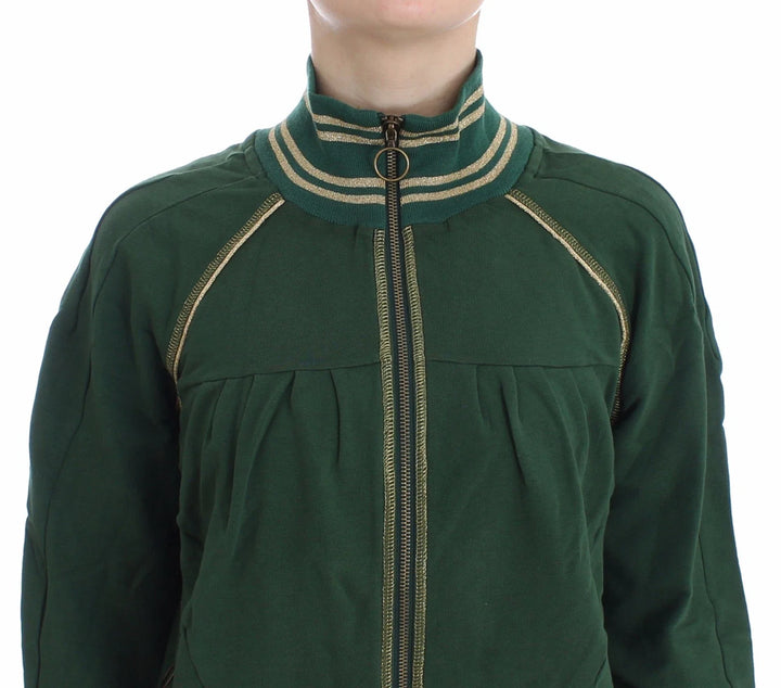 Women’s John Galliano Green Mock Zip Cardigan Sweatshirt Sweater Jacket