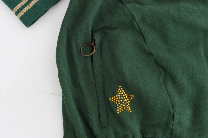 Women’s John Galliano Green Mock Zip Cardigan Sweatshirt Sweater Jacket