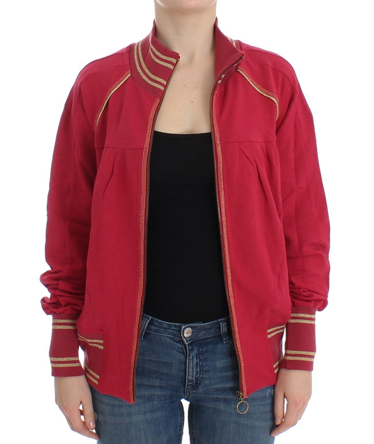 Women’s John Galliano Pink Mock Zip Cardigan Sweatshirt Sweater