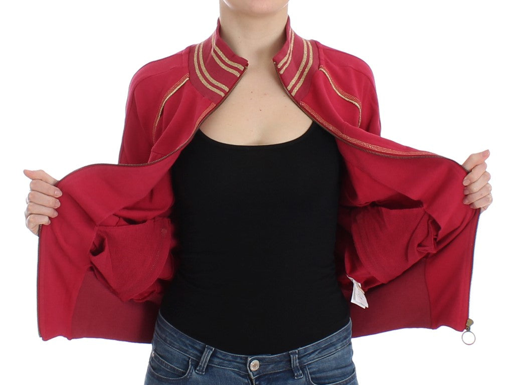 Women’s John Galliano Pink Mock Zip Cardigan Sweatshirt Sweater