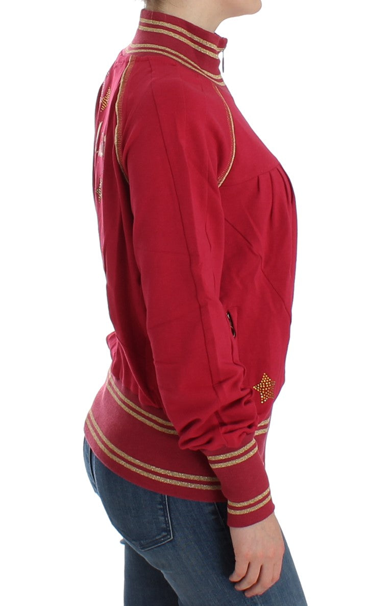 Women’s John Galliano Pink Mock Zip Cardigan Sweatshirt Sweater