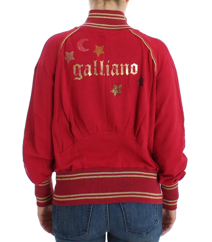 Women’s John Galliano Pink Mock Zip Cardigan Sweatshirt Sweater