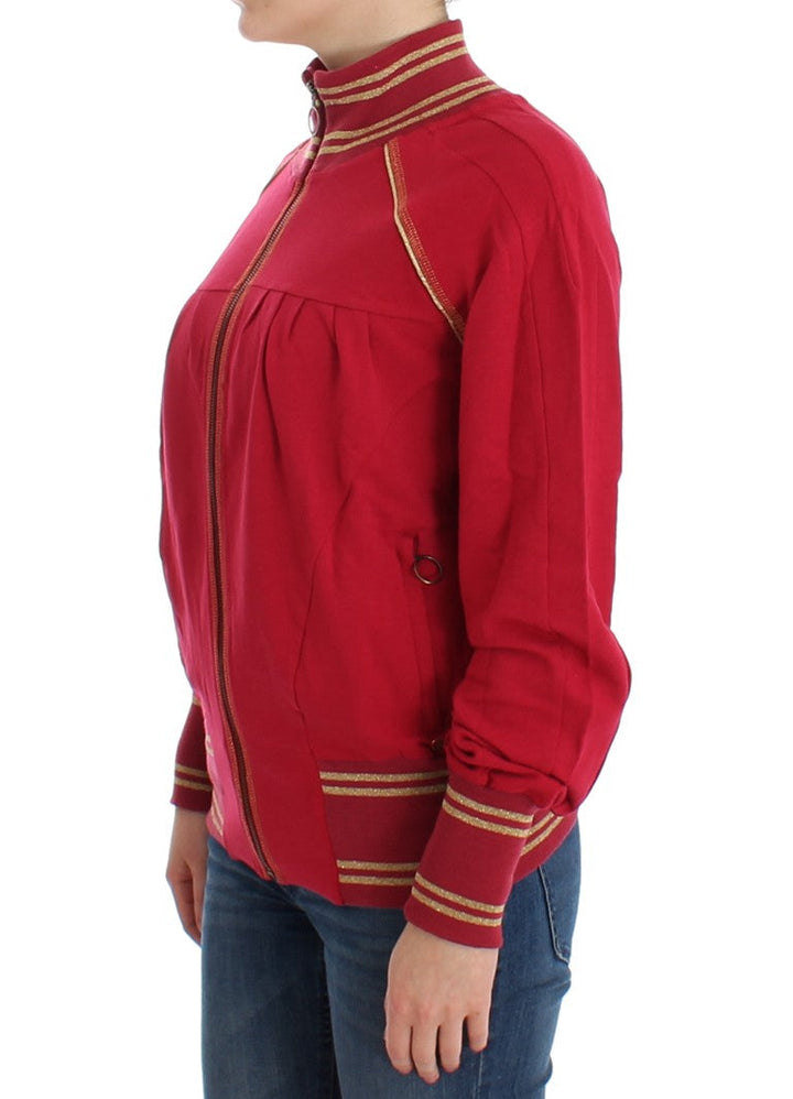 Women’s John Galliano Pink Mock Zip Cardigan Sweatshirt Sweater