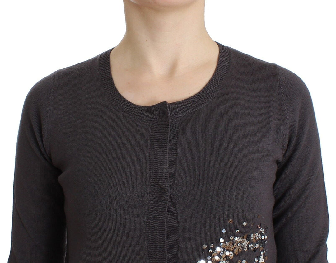 Women’s John Galliano Purple Wool Sequined Cardigan Knit Sweater