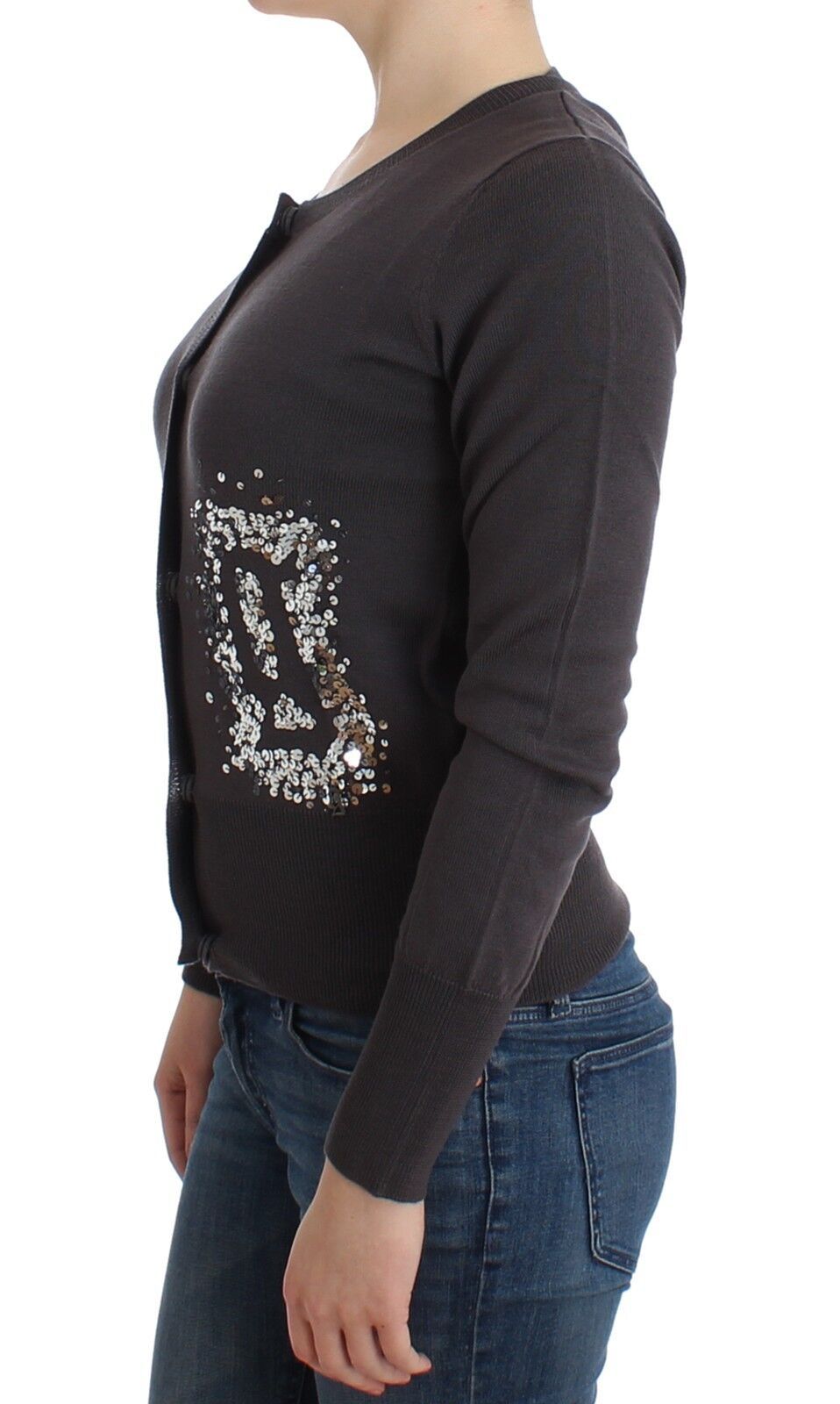 Women’s John Galliano Purple Wool Sequined Cardigan Knit Sweater