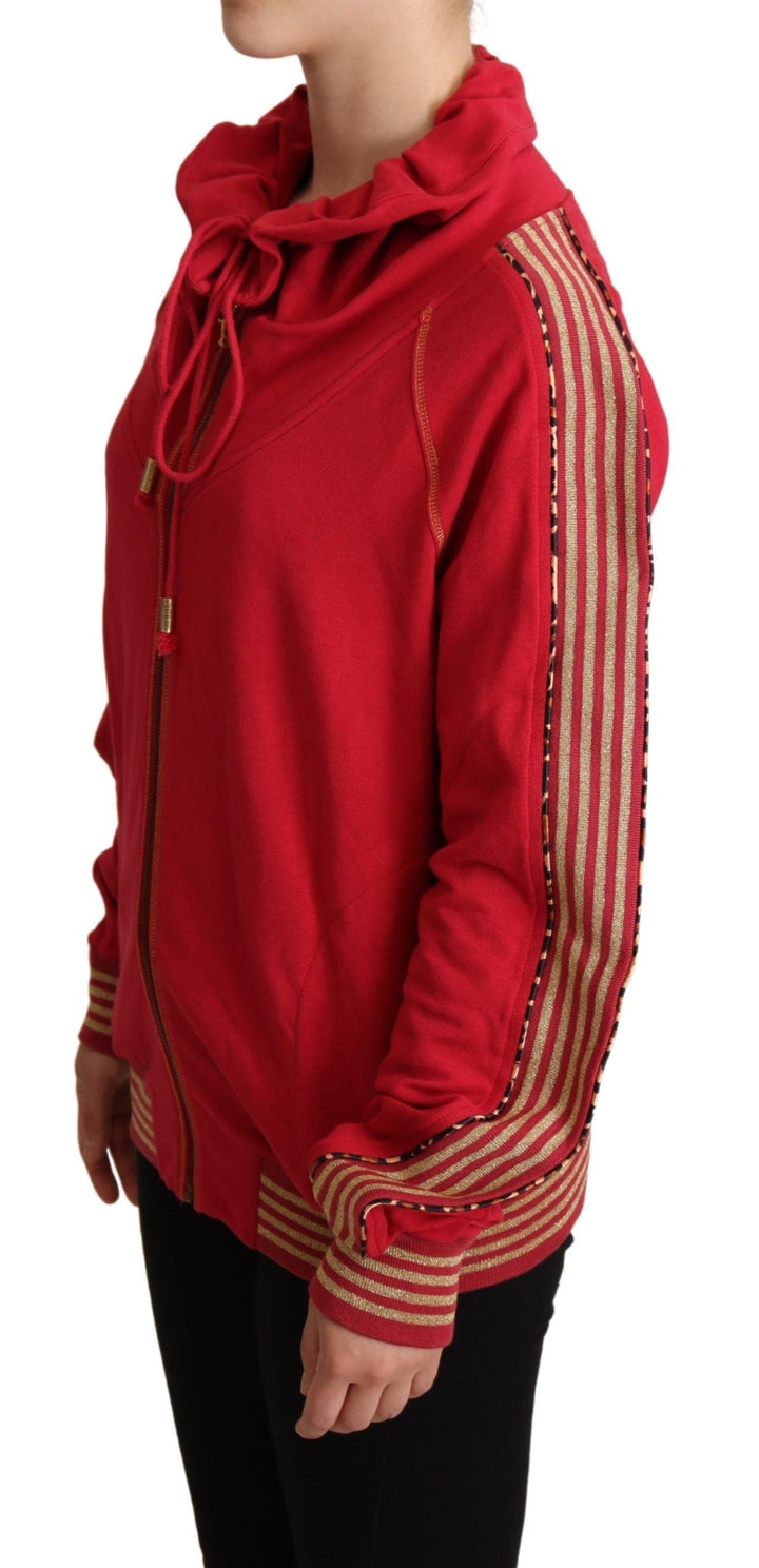 Women’s John Galliano Red Full Zip Jacket Sweatshirt Hooded Sweater