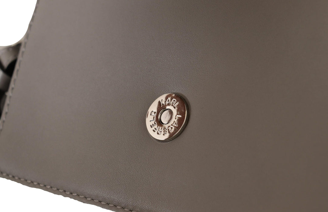 Women’s Karl Lagerfeld Light Grey Leather Crossbody Bag