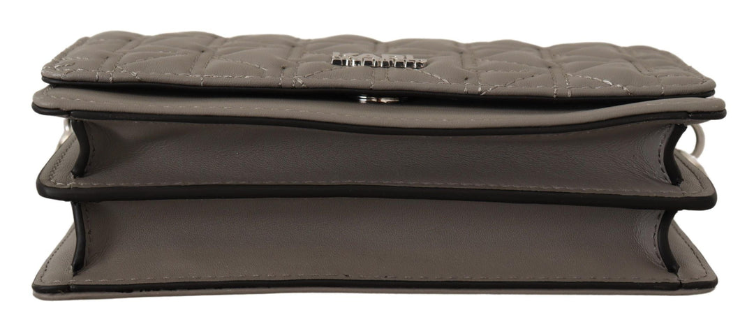 Women’s Karl Lagerfeld Light Grey Leather Crossbody Bag