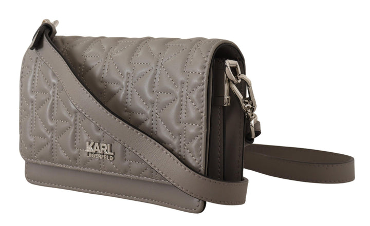 Women’s Karl Lagerfeld Light Grey Leather Crossbody Bag
