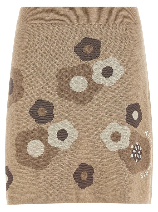 Women’s Kenzo Beige Wool Long Skirt