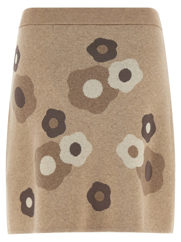 Women’s Kenzo Beige Wool Long Skirt