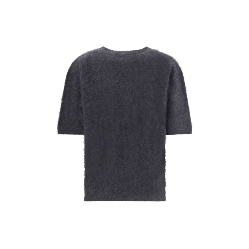 Women’s Lisa Yang Grey Cashmere Short Sleeve Sweater