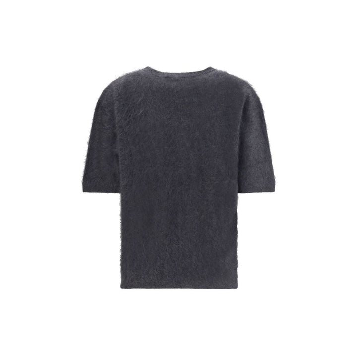 Women’s Lisa Yang Grey Cashmere Short Sleeve Sweater