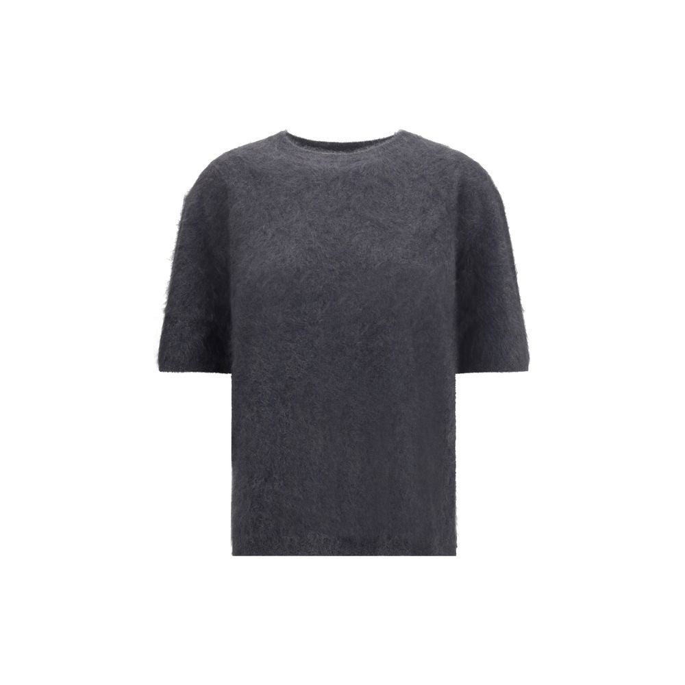 Women’s Lisa Yang Grey Cashmere Short Sleeve Sweater