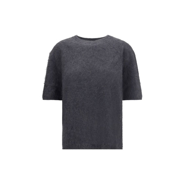 Women’s Lisa Yang Grey Cashmere Short Sleeve Sweater