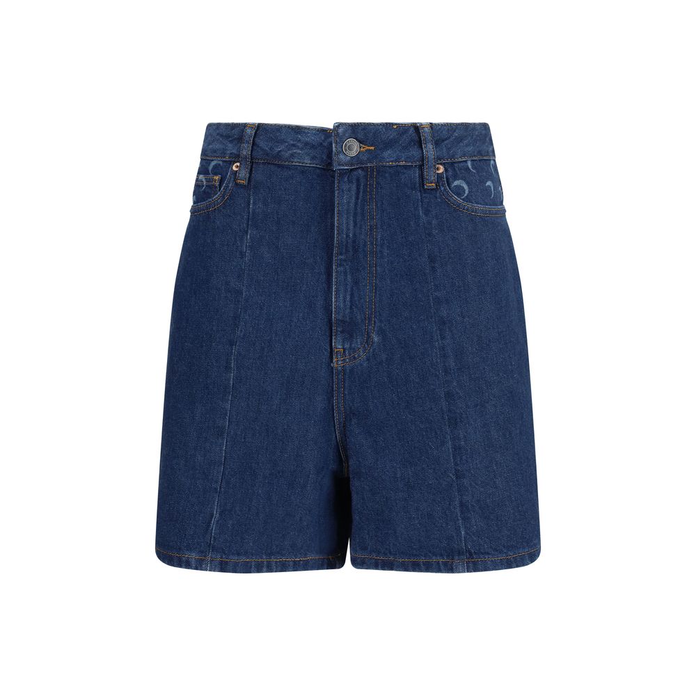 Women’s Marine Serre Blue Cotton Bermuda Shorts