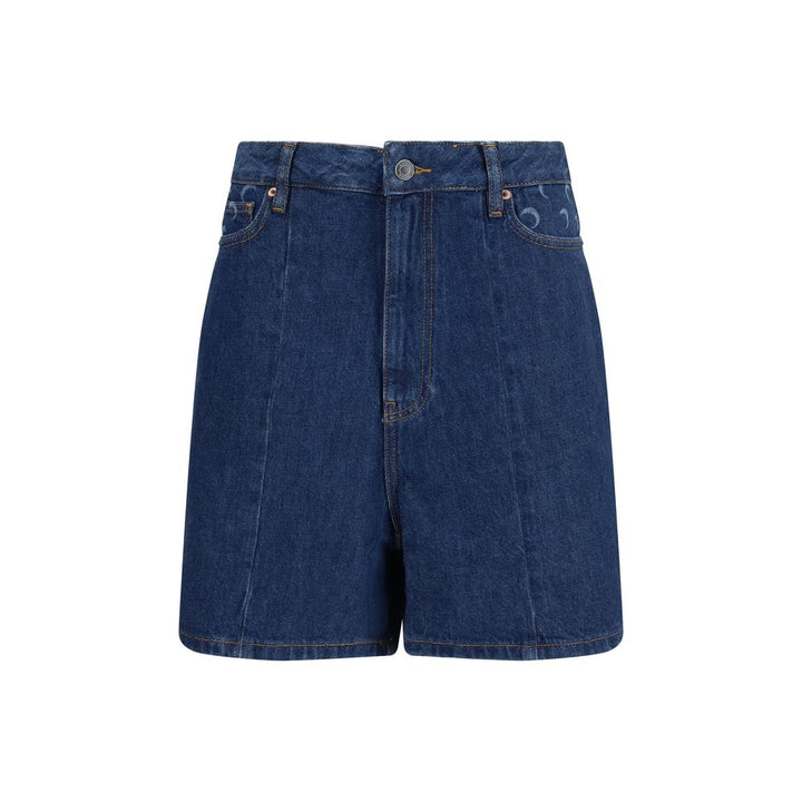 Women’s Marine Serre Blue Cotton Bermuda Shorts