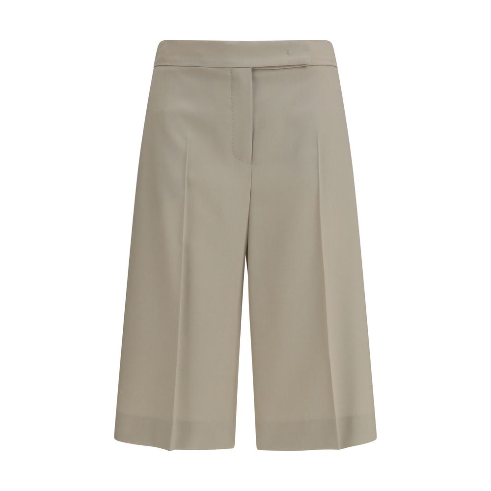 Women’s Max Mara Beige Wool Oves Aries Bermuda Shorts