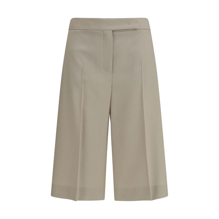 Women’s Max Mara Beige Wool Oves Aries Bermuda Shorts