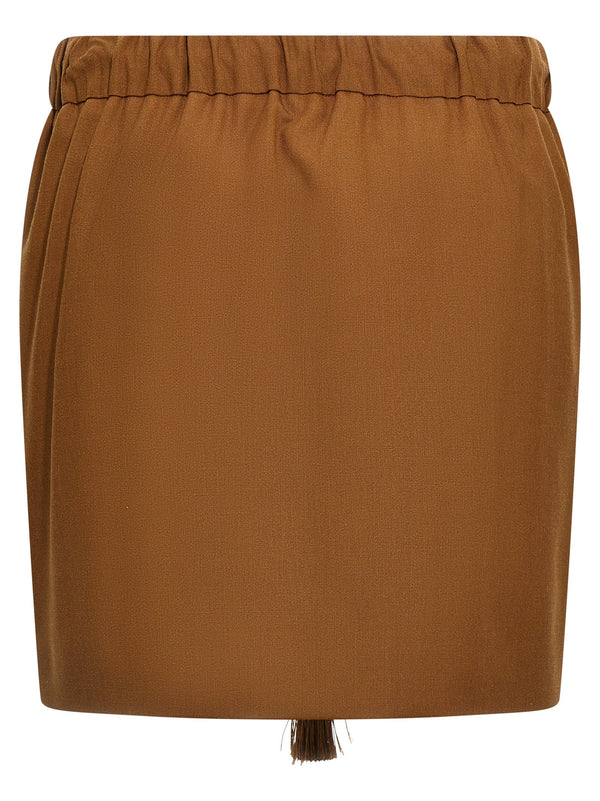 Women’s Max Mara Brown Virgin Wool Long Skirt