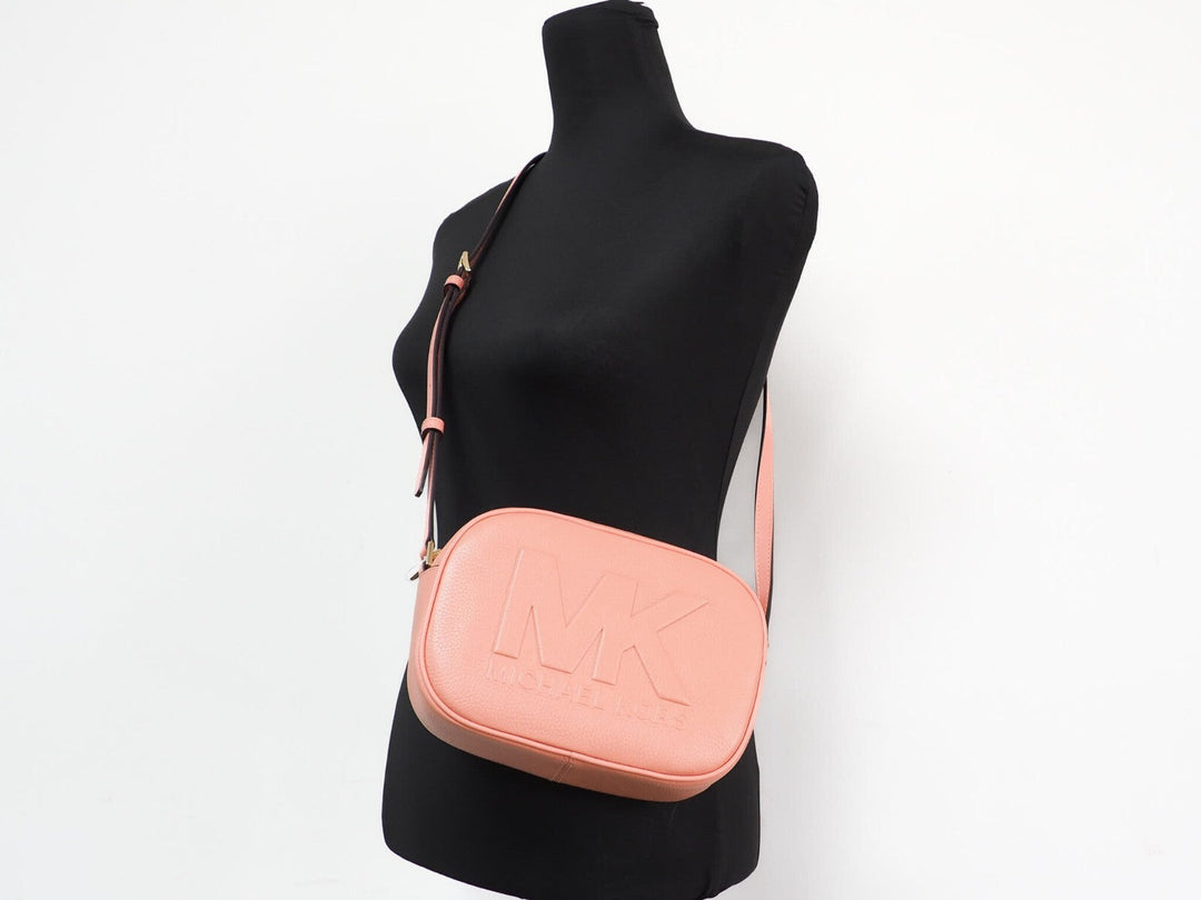 Women’s Michael Kors Jet Set Travel Medium Sherbert Leather Oval Camera Crossbody Bag