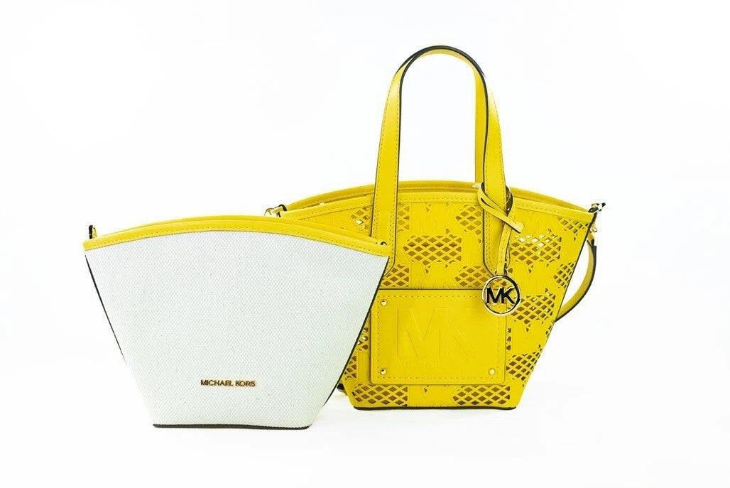 Women’s Michael Kors Kimber Small Daffodil Leather 2-in-1 Zip Tote Messenger Bag Purse