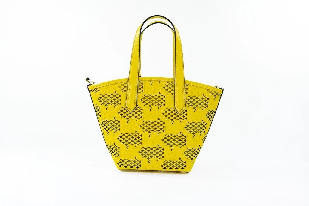 Women’s Michael Kors Kimber Small Daffodil Leather 2-in-1 Zip Tote Messenger Bag Purse