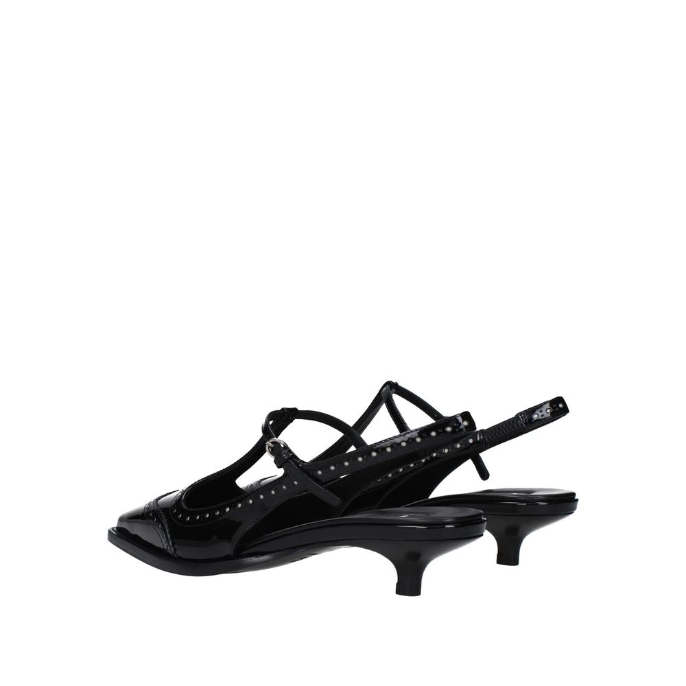 Women’s Miu Black Calfskin Mid Heel Pumps