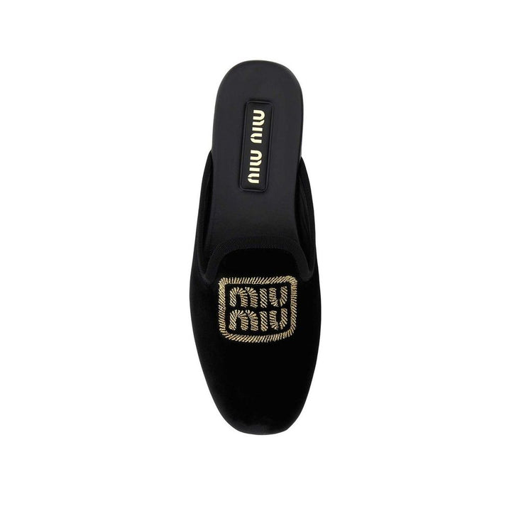 Women’s Miu Black Calfskin Mules