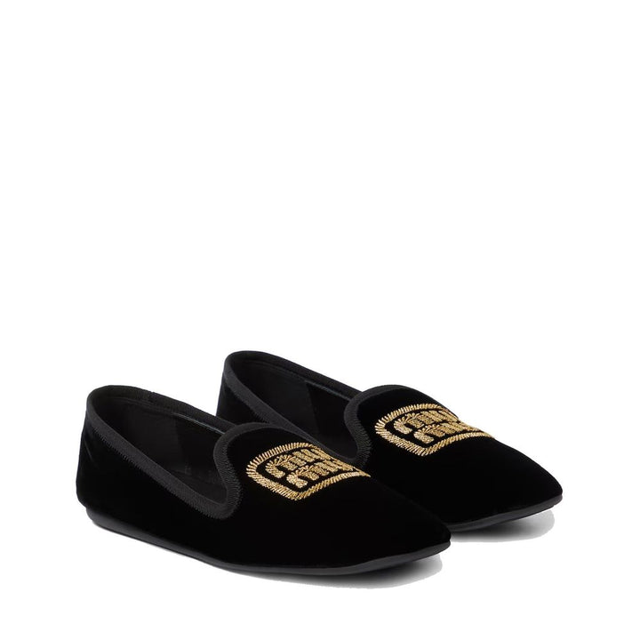 Women’s Miu Black Fabric Ballet Flats