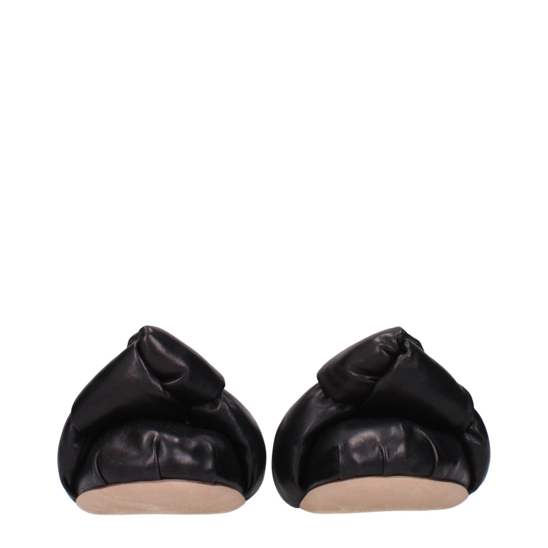 Women’s Miu Black Leather Ballet Flats