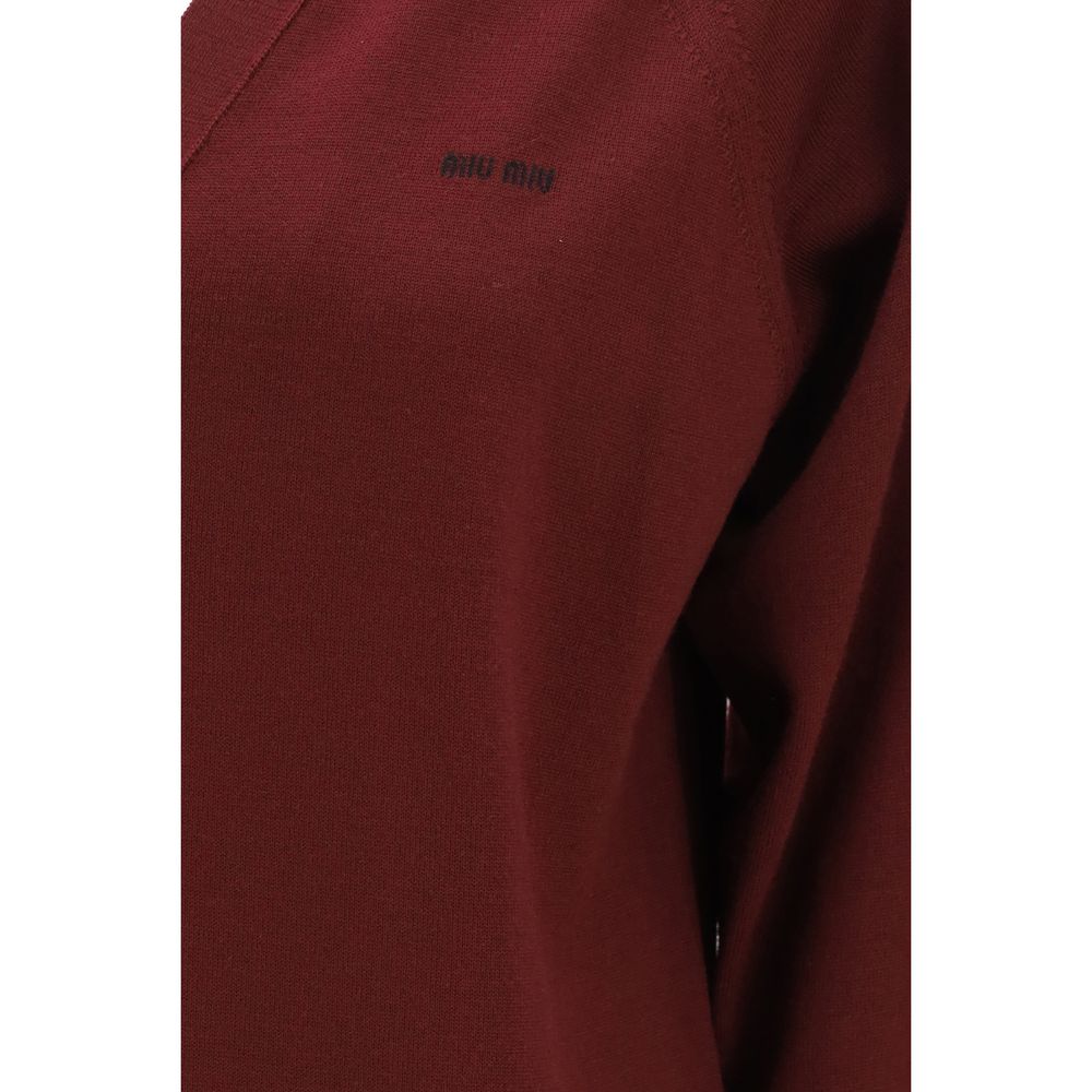 Women’s Miu Bordeaux Wool Oves Aries Cardigan