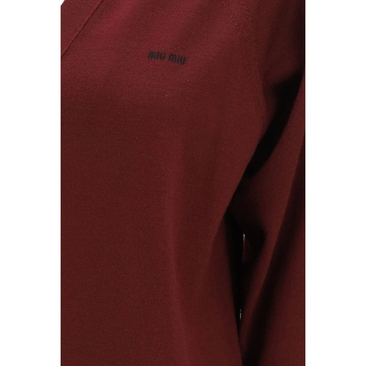 Women’s Miu Bordeaux Wool Oves Aries Cardigan