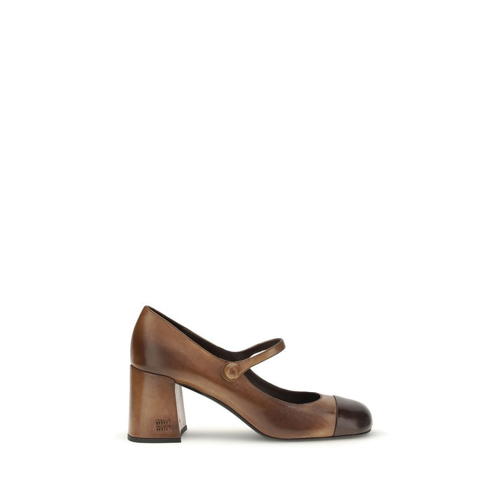 Women’s Miu Brown Calf Leather Bos Taurus Ballet Flats