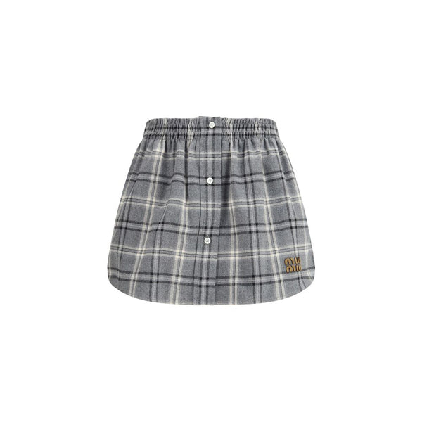 Women’s Miu Gray Cotton Mini Skirt