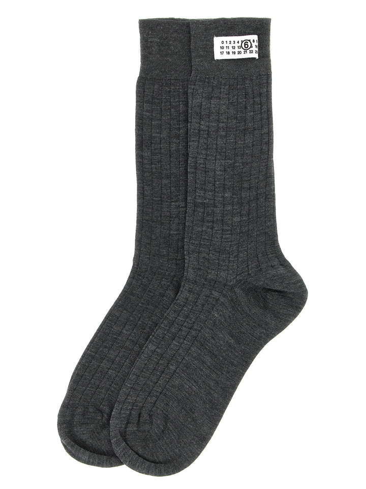 Women’s Mm6 Maison Margiela Gray Wool Socks