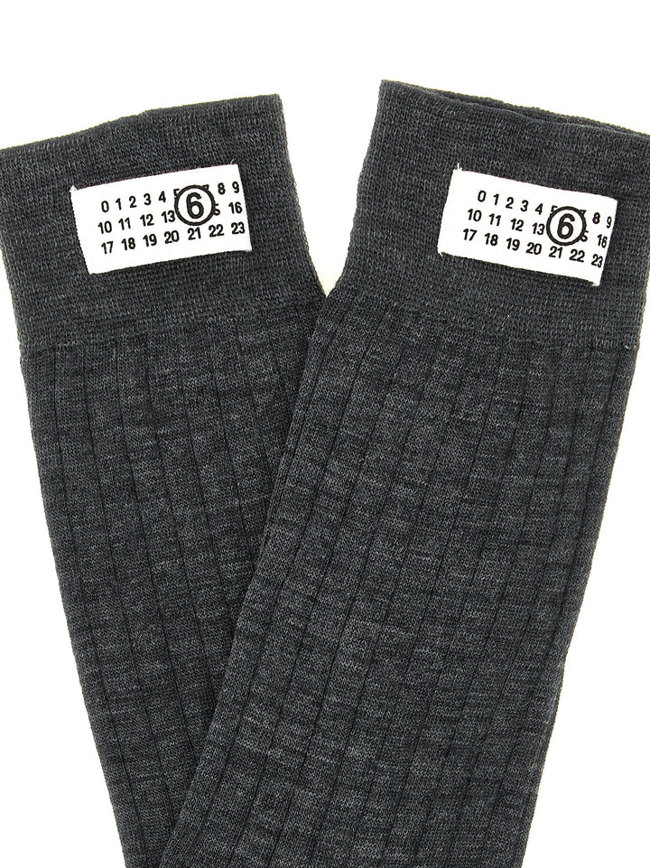 Women’s Mm6 Maison Margiela Gray Wool Socks