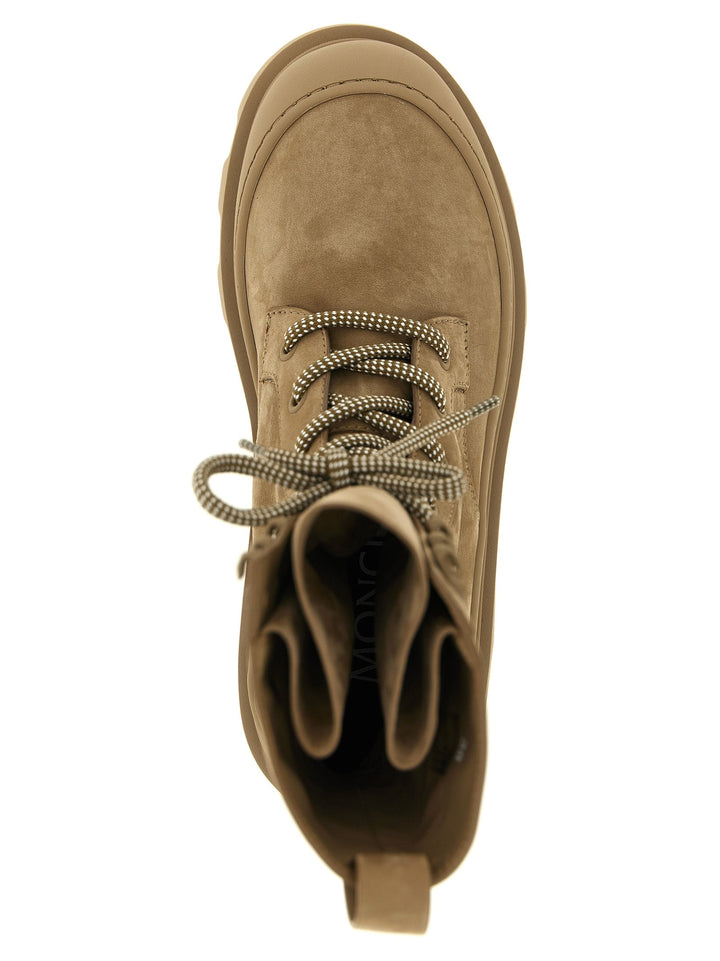 Women’s Moncler Beige Leather Lace-up Boots