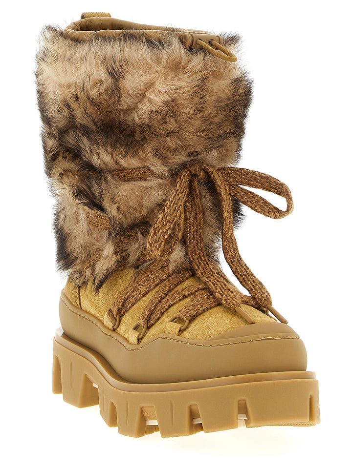 Women’s Moncler Brown Calfskin Flat Boots