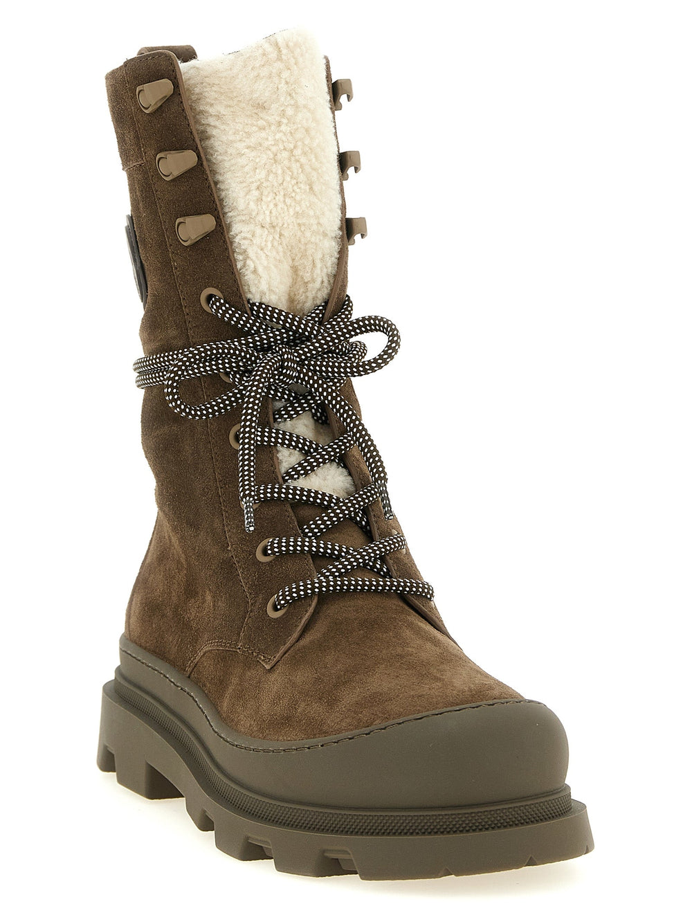 Women’s Moncler Brown Leather Lace-up Boots