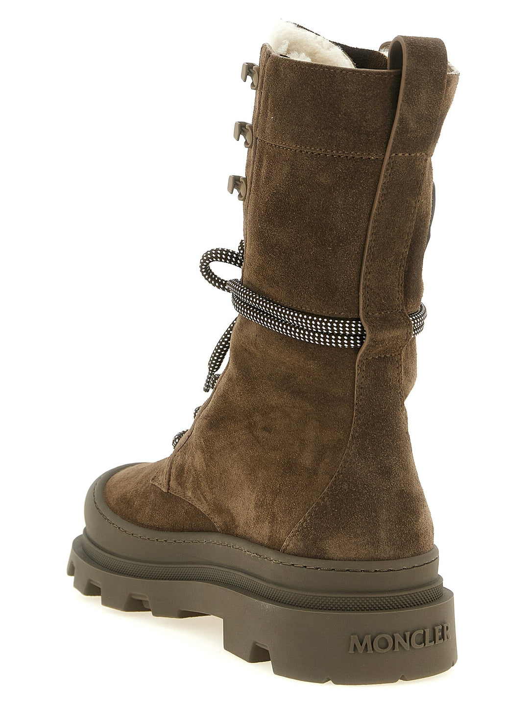 Women’s Moncler Brown Leather Lace-up Boots