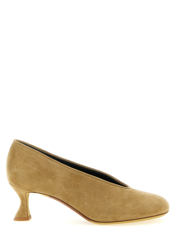 Women’s Moschino Beige Calfskin Mid Heel Pumps