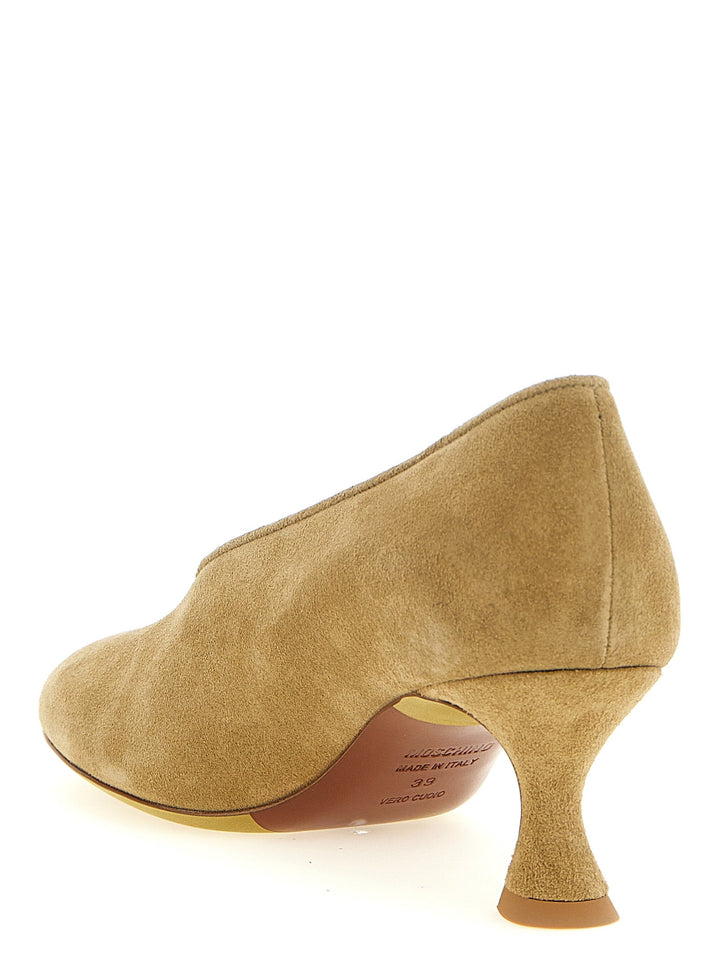 Women’s Moschino Beige Calfskin Mid Heel Pumps