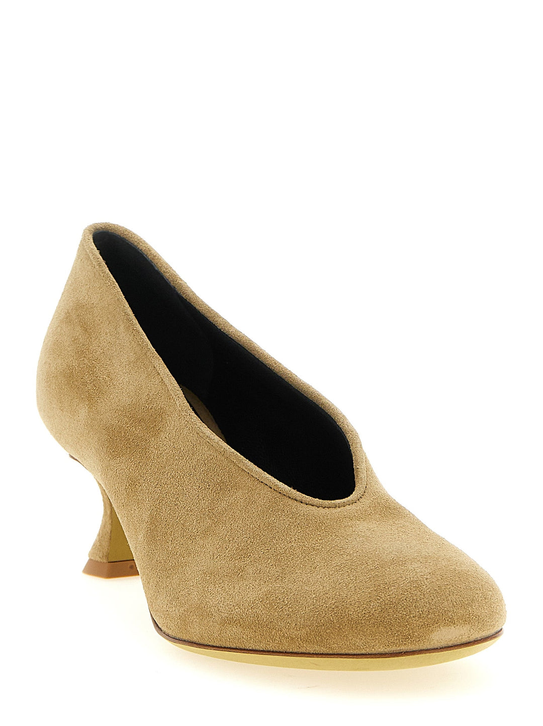 Women’s Moschino Beige Calfskin Mid Heel Pumps