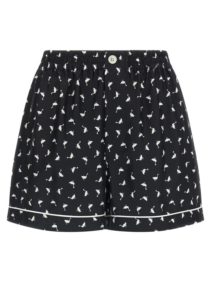 Women’s Moschino Bicolor Silk Bermuda Shorts