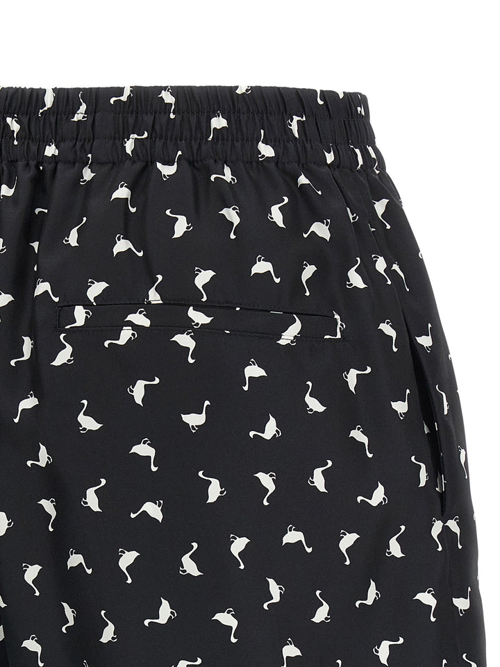 Women’s Moschino Bicolor Silk Bermuda Shorts