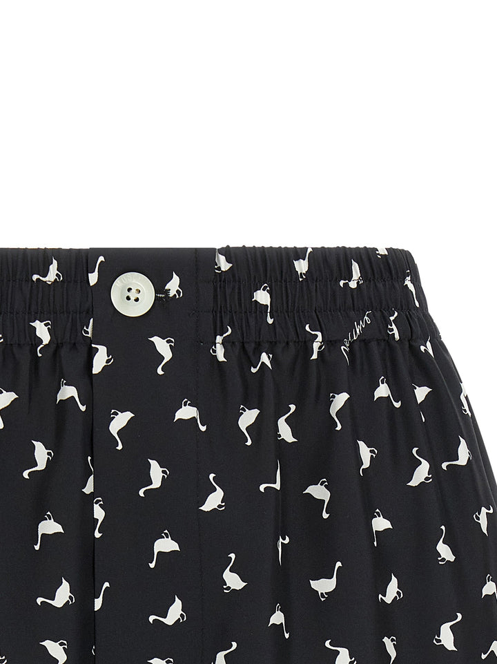 Women’s Moschino Bicolor Silk Bermuda Shorts