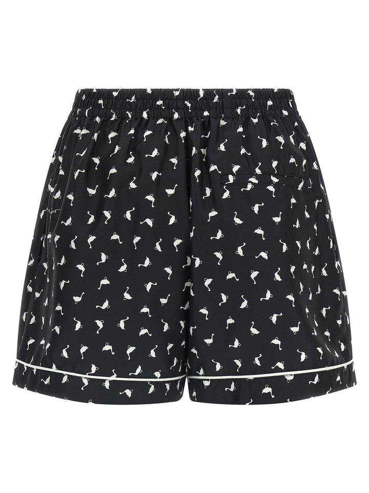Women’s Moschino Bicolor Silk Bermuda Shorts