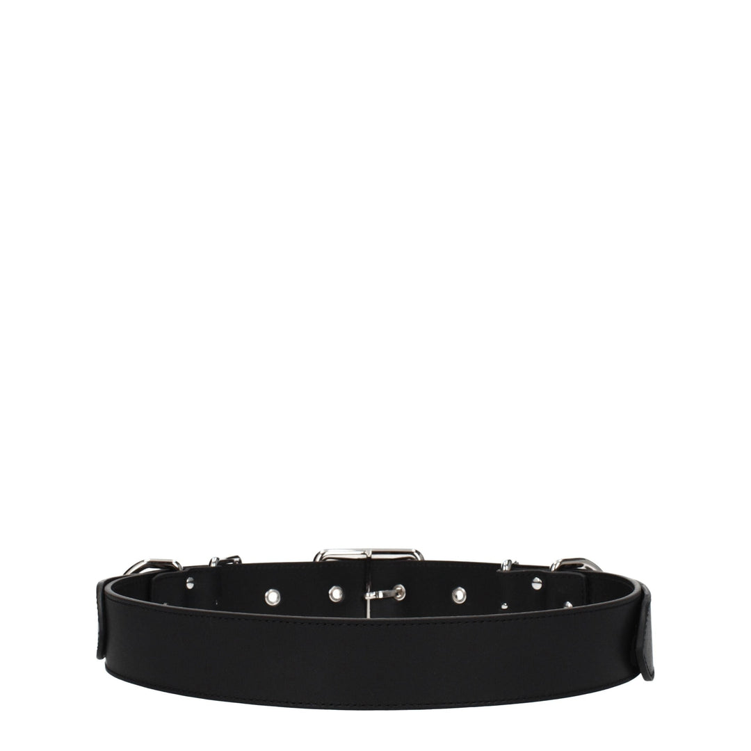 Women’s Moschino Black Leather Belt