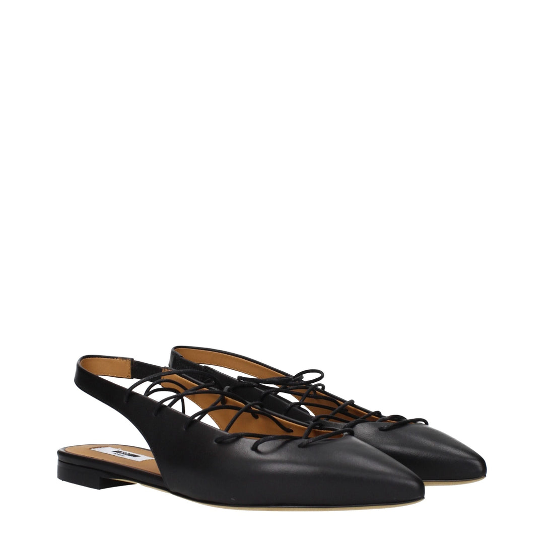 Women’s Moschino Black Leather Flats